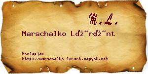Marschalko Lóránt névjegykártya